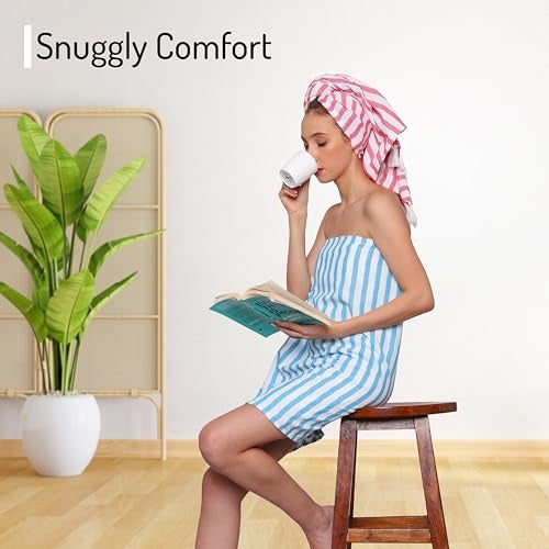 PATVY Bath Towels| Light Weight Turkish Style Stripe Bath Towels for Men Large Size Cotton|70 x 150cm Quick Absorption &Faster Drying Bath Towel for Women (Teal Blue, Pink, Grape, Pack of 3) - Image 5