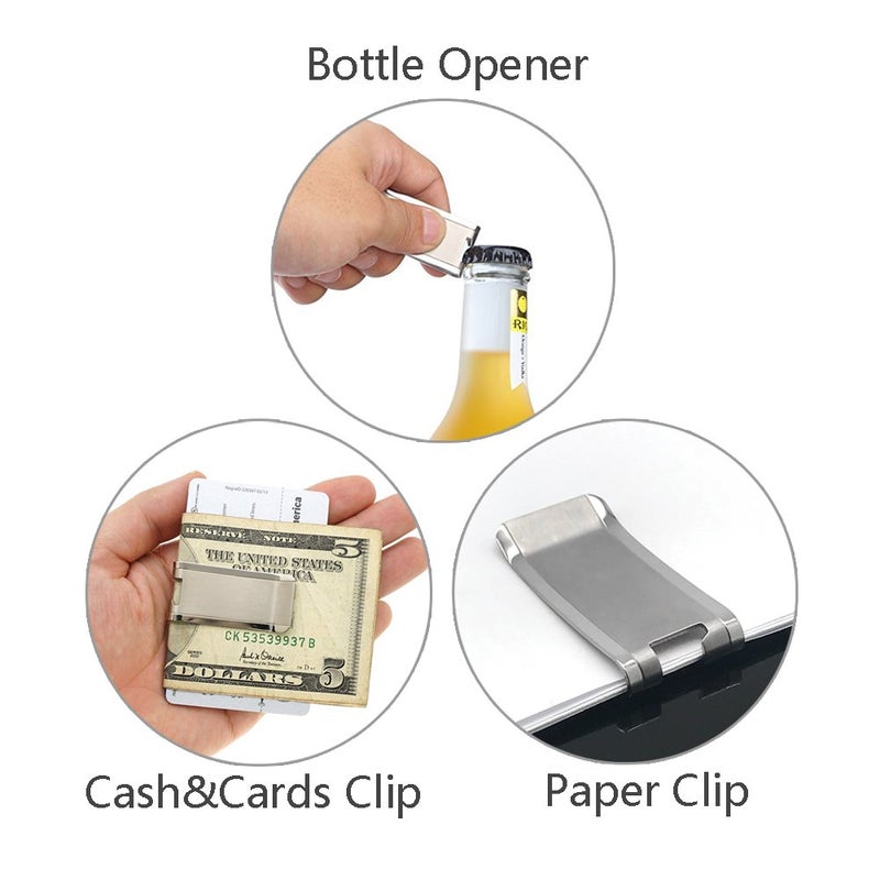 TI-EDC TI-EDC Titanium Slim Cash Money Clip for Men Wallet Credit Card Holder and Bottle Opener for Him Christmas  - Image 5
