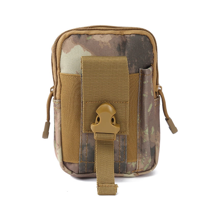 Outdoor Special Offer Camouflage Tactical Waist Bag Outdoor Mountaineering Anti-splashing Waist Bag Travel Multifunctional Mobile Phone Bag Ruin ash