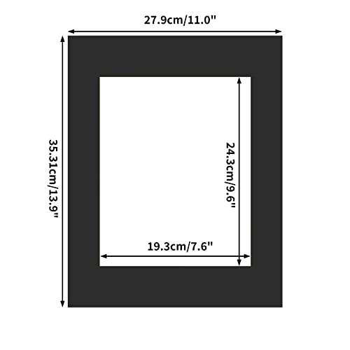 ZBEIVAN 11x14 Black Picture Mats with White Core Bevel Cut Frame Mattes for 8x10 Pictures - Pack of 12 - Image 2