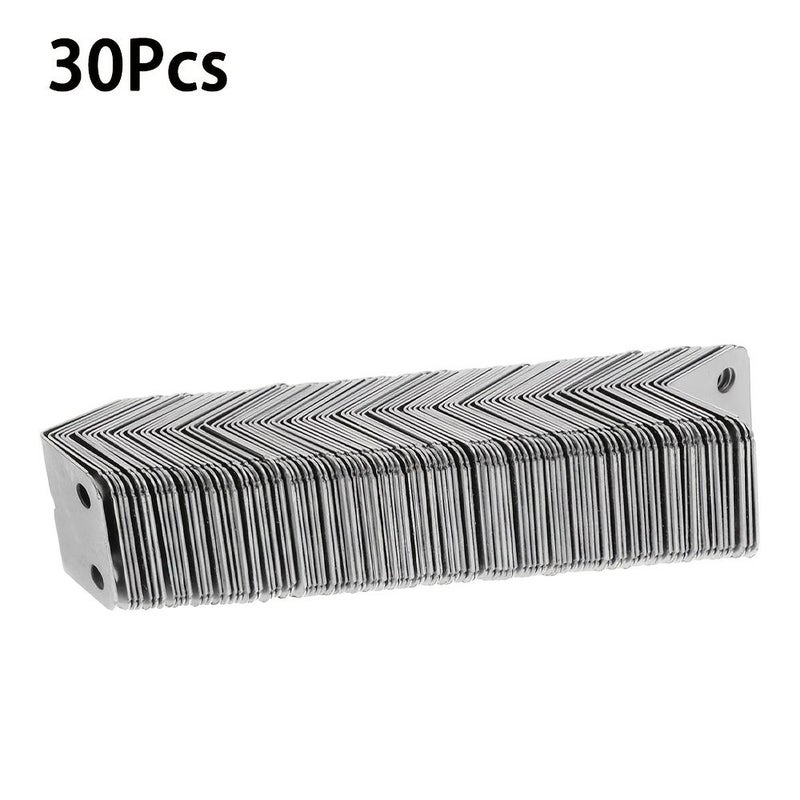 30 Heavy Duty Steel L Brackets 1.26x0.91x0.91 Inch Pre Drilled for Shelves - Image 3