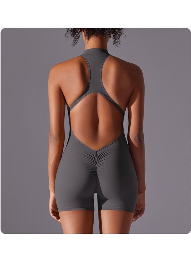 Sports Jumpsuit Women Gym Rompers Sleeveless Sportswear Bodysuits Women Zipper One-Piece Suit Yoga Clothing  - Image 2