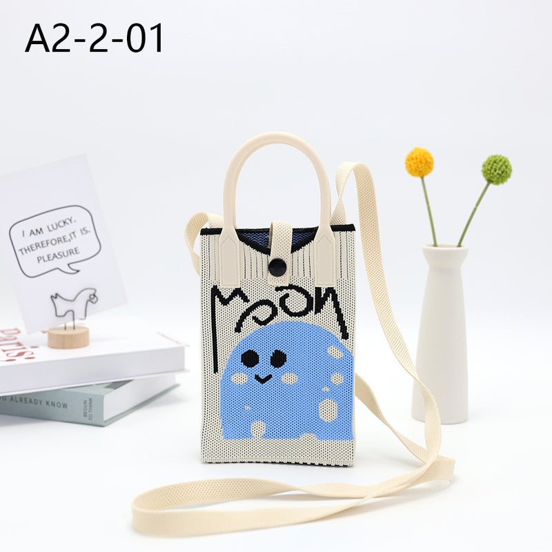 Niche Design Crossbody Mobile Phone Bag Portable Bag Knitted Mini Coin Dustproof Women'S Shoulder Mobile Phone Crossbody Bag - Image 1
