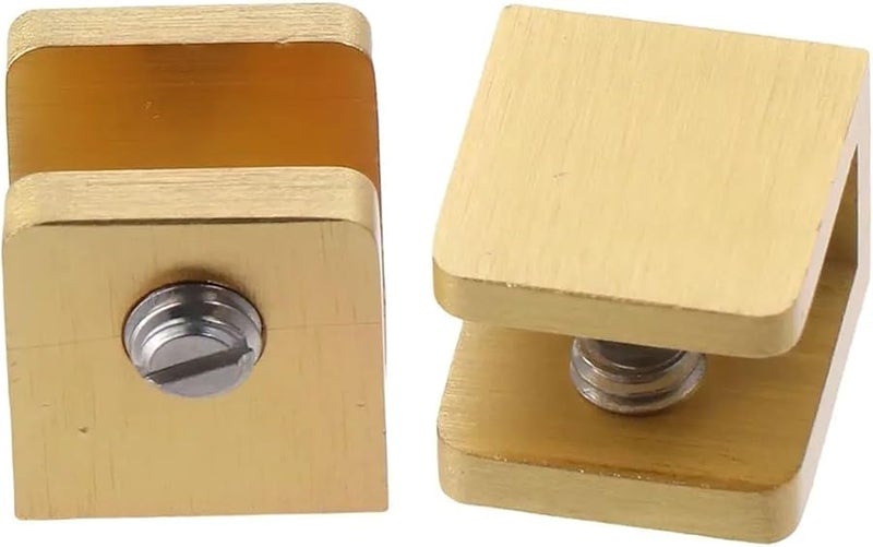 Gold Glass Clamp Bracket Frameless Solid Brass Shower U Clamp For 6 10mm Panel 2pcs - Image 4