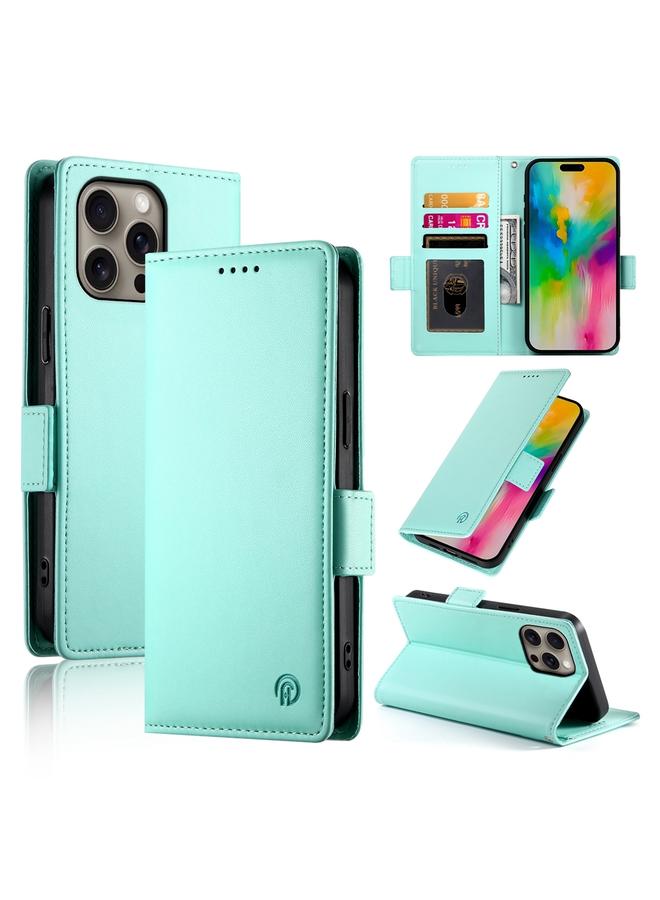 S-TOP Case For iPhone 16 Pro Max Side Buckle Magnetic Frosted Leather Phone Case - Image 1
