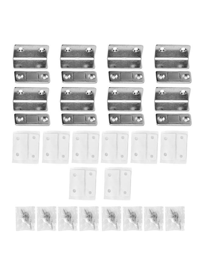 Thoraya Magnet Catch L Shaped Cold Rolled Steel Hole Free Magnet Stop for Cabinet Doors Drawers Sliding DoorsSilver  - Image 1