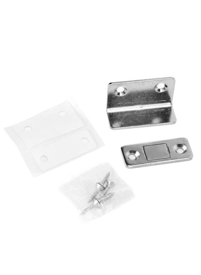 Thoraya Magnet Catch L Shaped Cold Rolled Steel Hole Free Magnet Stop for Cabinet Doors Drawers Sliding DoorsSilver  - Image 3