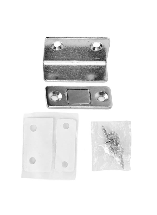 Thoraya Magnet Catch L Shaped Cold Rolled Steel Hole Free Magnet Stop for Cabinet Doors Drawers Sliding DoorsSilver  - Image 2
