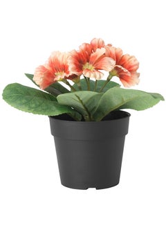 Generic FEJKA Artificial potted plant, in/outdoor/primula orange, 9 cm  - Image 1