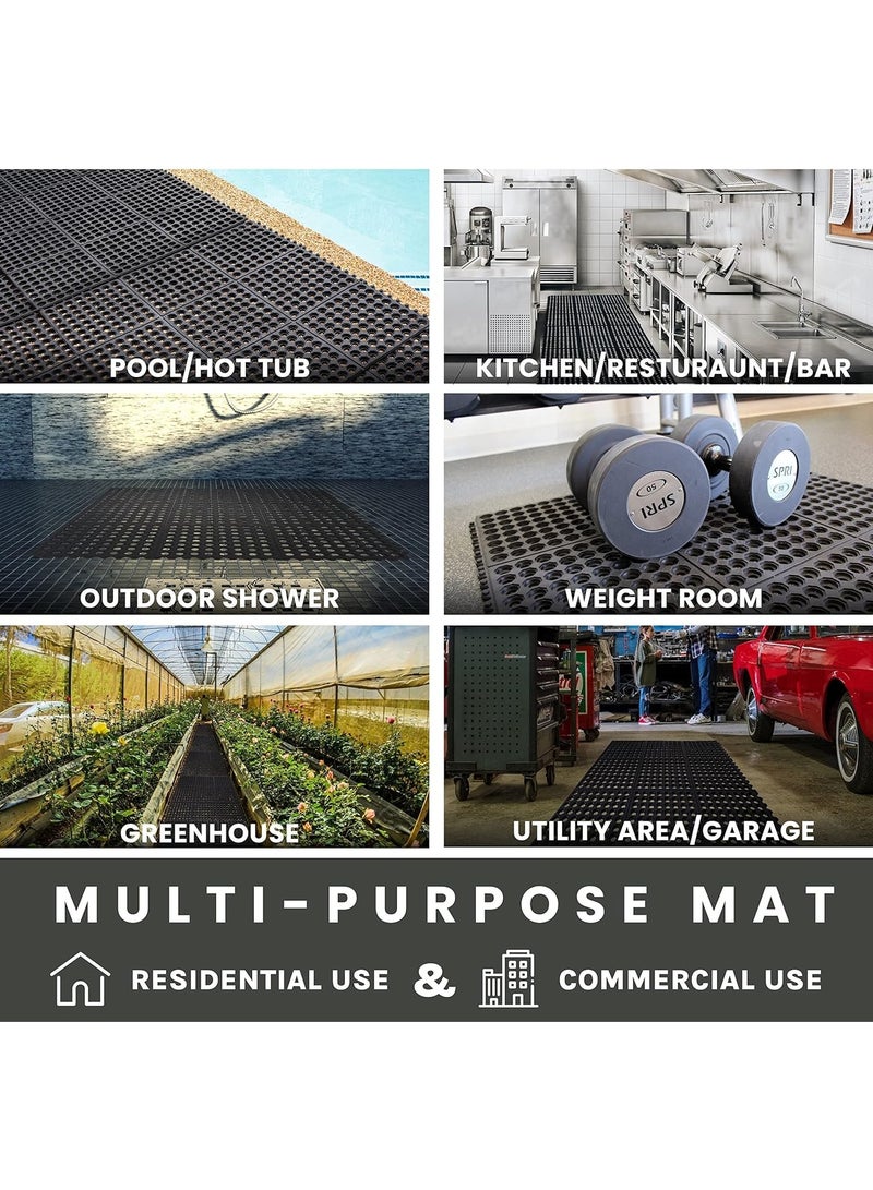 terrain Terrain® Interlocking Floor Mat – Rubber Tile 90x90 cm – Slip-Resistant Flooring for Gyms, Garages & Workspaces  - Image 4