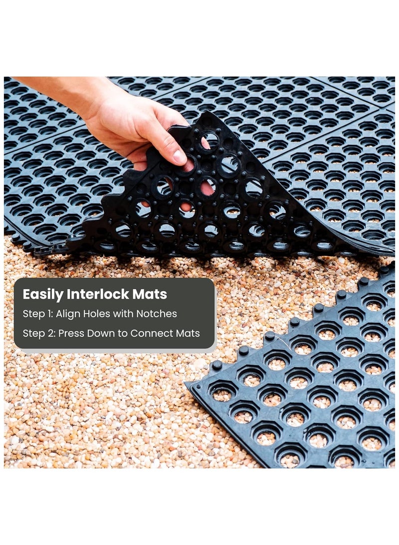 terrain Terrain® Interlocking Floor Mat – Rubber Tile 90x90 cm – Slip-Resistant Flooring for Gyms, Garages & Workspaces  - Image 3