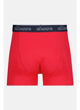 Ellesse Men 3 Pieces Brand Logo Trunks, Red/Grey/Navy  - Image 3