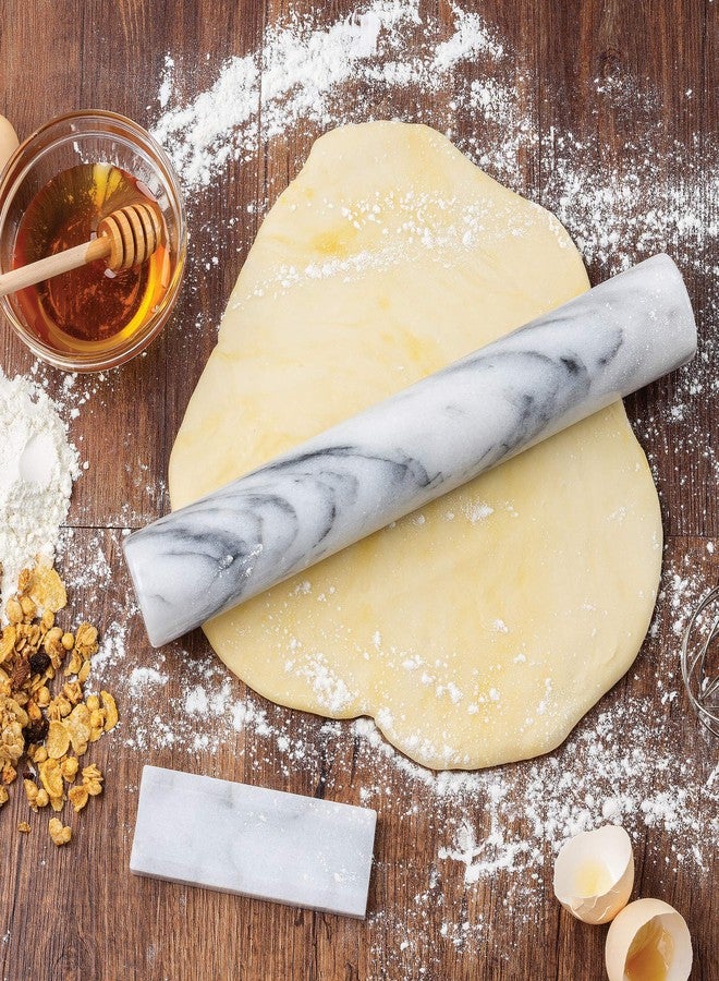 Fox Run French Marble Rolling Pin with Base, White, 3 x 12 x 3 inches - Image 2