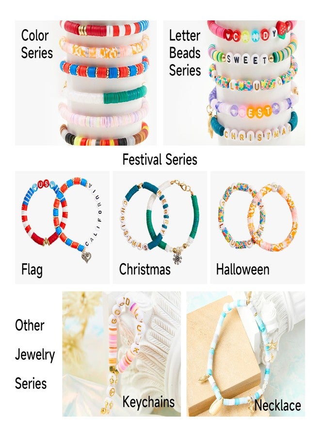 INSCRAFT 22000 Pcs Clay Beads for Bracelet Making Kit, 120 Colors Flat Round Polymer Clay Beads, Friendship Bracelet Kit Heishi Beads for DIY Jewelry Making, Crafts Gift for Girls Teen Ages 6-12 - Image 4