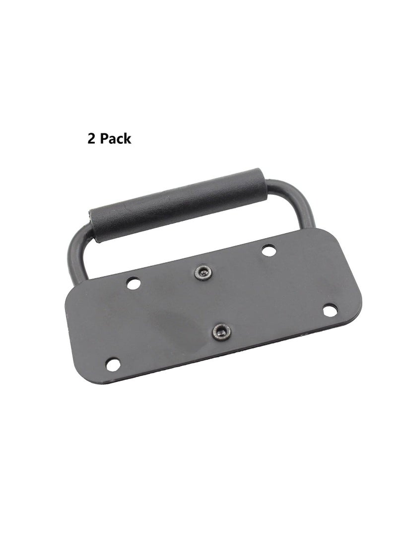 Generic Spring Loaded Pull Handles, Surface Mount Chest Handle with Rubber Grip Handmade Chest Trunk Lifter Handle Pull Heavy Duty Hardware for Chests Trunks Crates Storage Boxes Thickened 2mm (2 Pack)  - Image 3