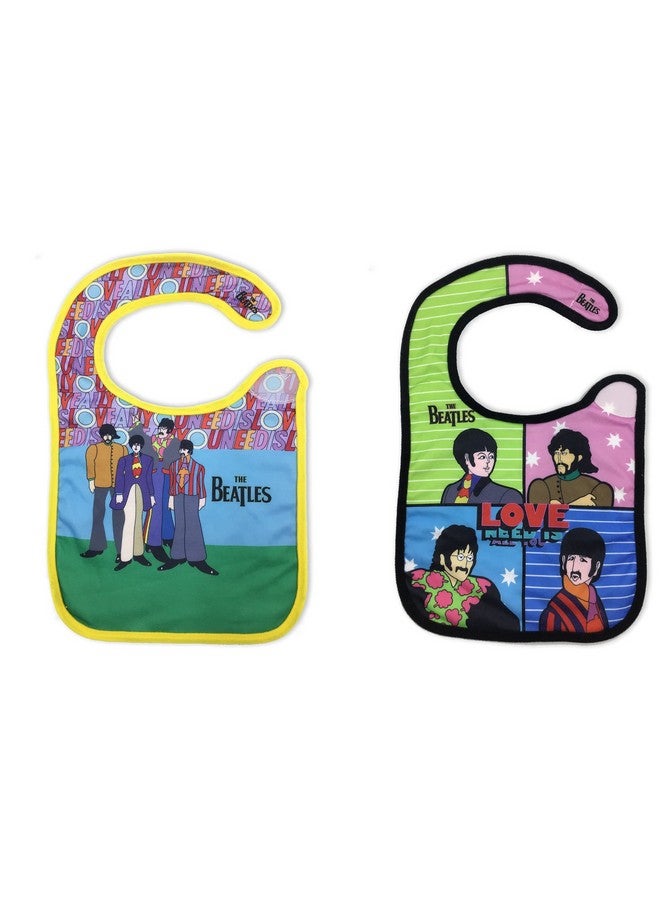 daphyls The Beatles All You Need Is Love Extra Soft Meal Time Bibs 2 Pack - Image 1