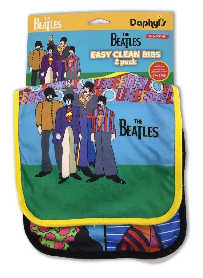 daphyls The Beatles All You Need Is Love Extra Soft Meal Time Bibs 2 Pack - Image 2