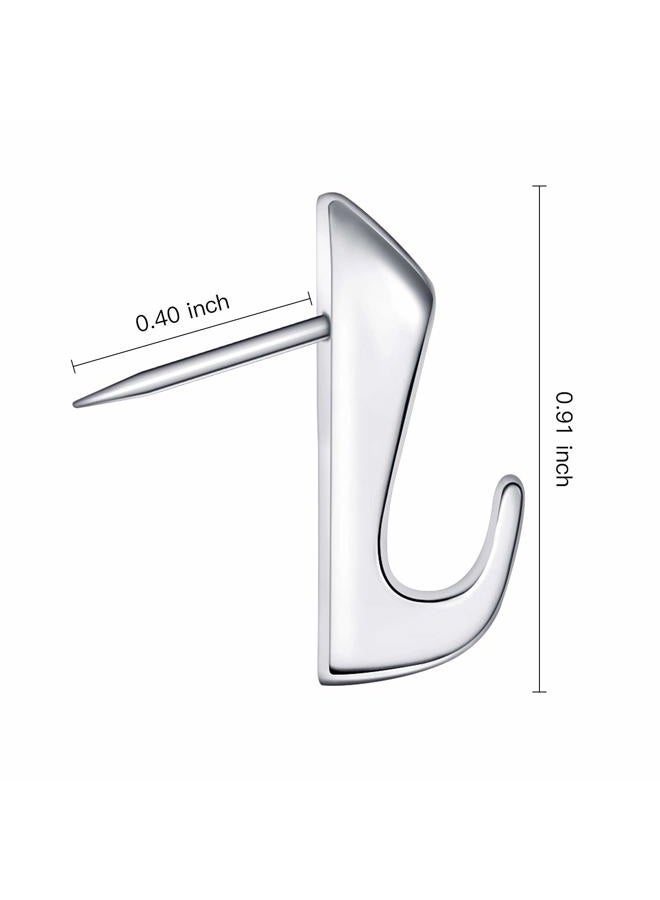 Hotop 30 Pieces 20 Lbs Pin Hooks Push Pin Hangers Metal Push Pin Hooks Picture Hanging Nails for Home Office Wooden or Fabric Wall, 30 Pcs - Image 4