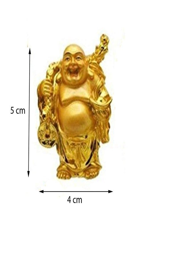 KIRINVEDA Feng Shui Golden Buddha Laughing for Health and Wealth Happiness Showpiece Gift Statue (Golden) | Set of 6 - Image 4