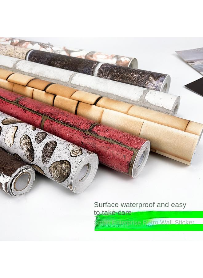 Bluejw Retro Nostalgic Wallpaper Self Adhesive Student Dormitory Wallpaper Waterproof Desk Grey Sticker Industrial Style Wallpaper - Image 2