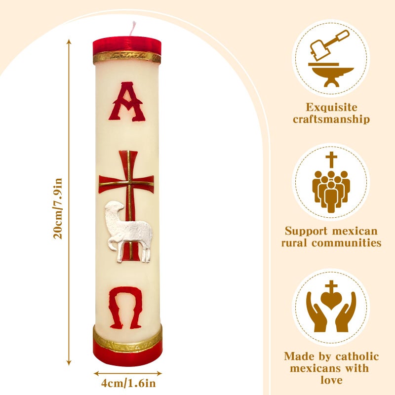 TALPGOD Religious Candles Catholic,Handmade Prayer Candles for Church Devotional Saint Blessed Mexican Gift,Paschal Candle,Cirios Religiosos Catolicos,Cirio Pascual,Veladoras Mexicanas,Escapularios Catolicos - Image 2