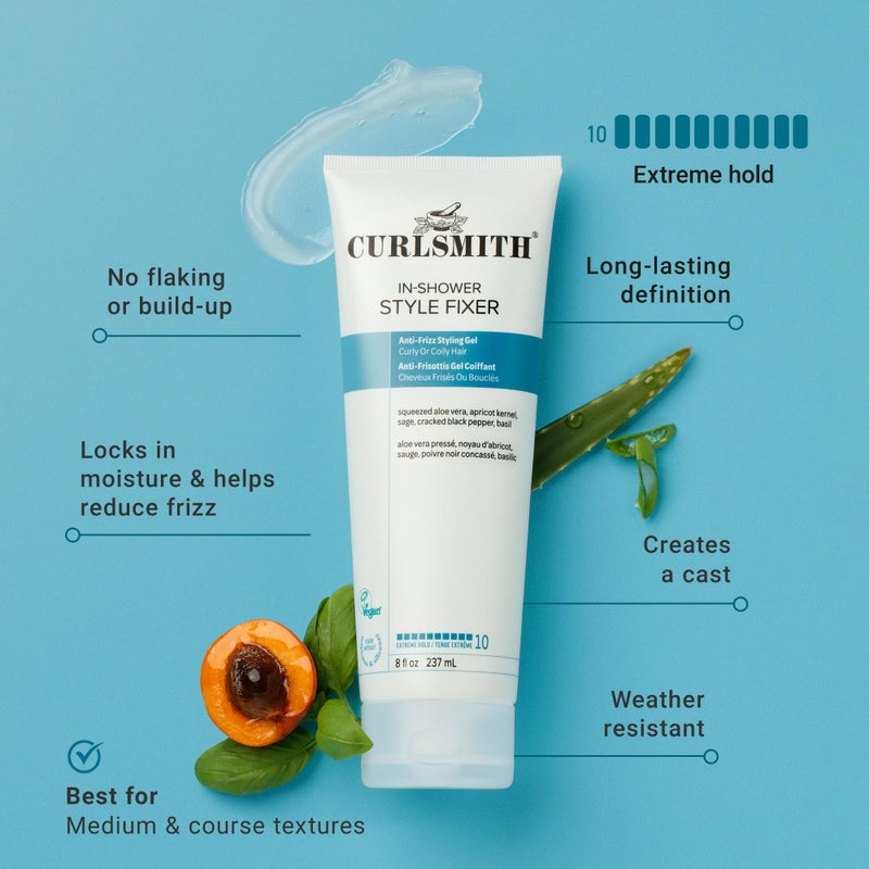 CURLSMITH In-Shower Style Fixer - Strong Hold Gel for Curls, Humidity-Proof Curl Styler, For All Curl Types, Vegan & Cruelty Free (2 oz) - Image 2