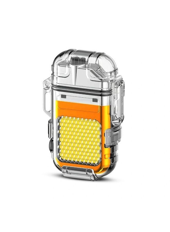 Generic - Lighter Electric Lighter USB Type C Rechargeable Lighter Dual Arc Lighter Waterproof Windproof Flameless Lighters with Flashlight for Candle Camping Hiking Adventure Black - Image 1