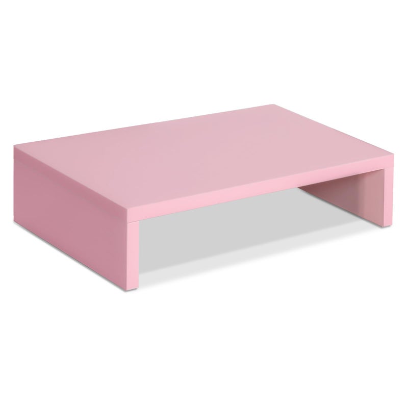 TEAMIX Pink Monitor Stand Riser, Wood Monitor Riser with Storage for Desk Small Monitor Stand TV/Screen/PC/Laptop Riser Computer Stand Desktop Shelf (Pink-14.2 inch) - Image 1