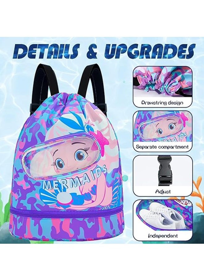 JCB CHIC Swimming Backpack for Kids, Dry and Wet Separation Waterproof Storage Bag Portable Drawstring Backpack for Gym Sports Beach Pool Gear Bag  - Image 5