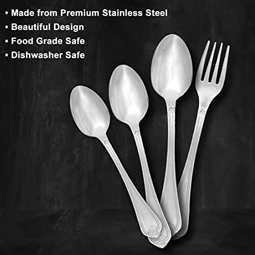FNS Stainless Steel Manchester Cutlery Set, 24-Pcs with Leatherette Box Packaging for Home, Dining and Kitchen - Image 3