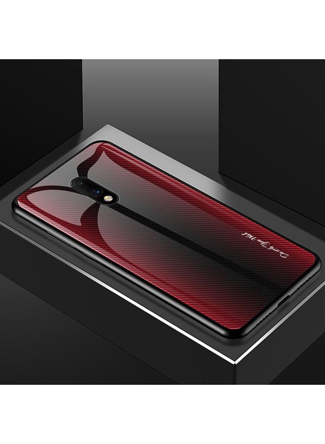 S-TOP Case For OnePlus 7 Texture Gradient Glass Protective Case - Image 2