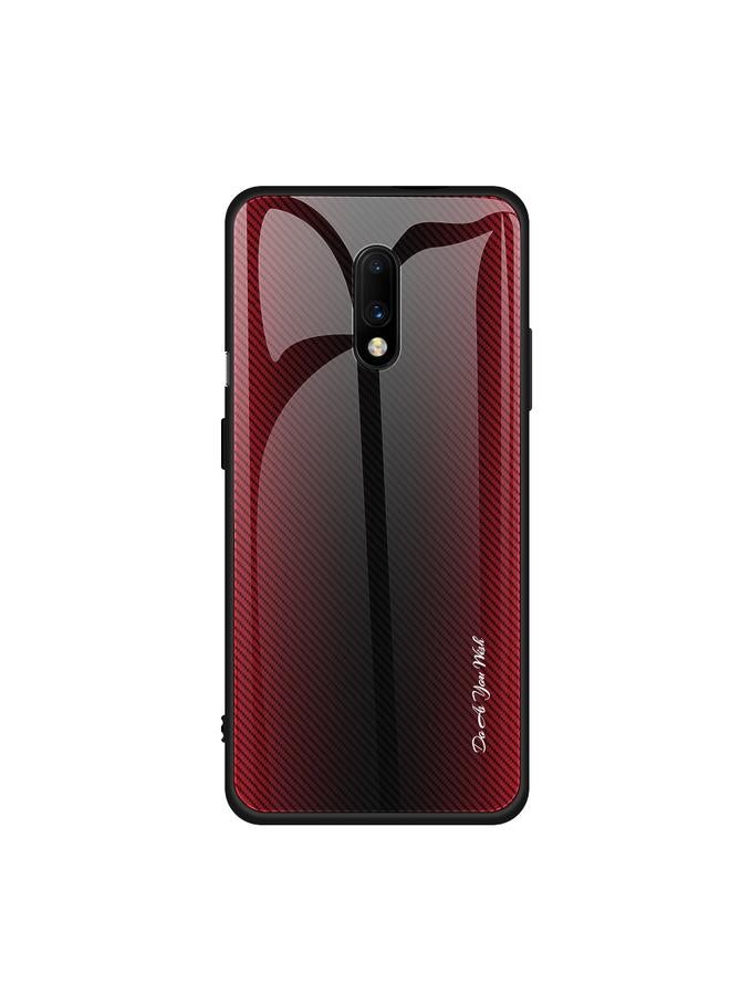 S-TOP Case For OnePlus 7 Texture Gradient Glass Protective Case - Image 1