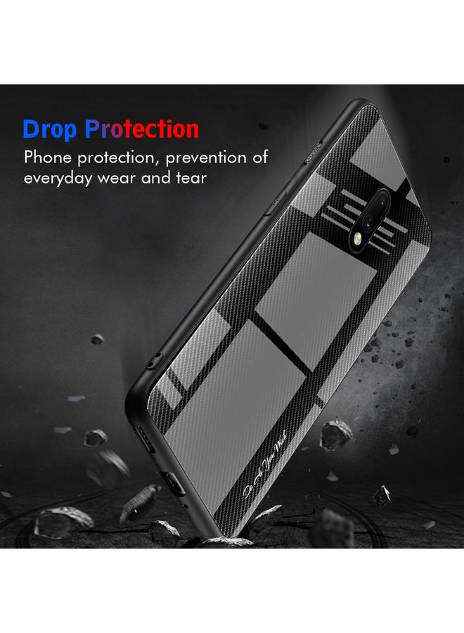 S-TOP Case For OnePlus 7 Texture Gradient Glass Protective Case - Image 4