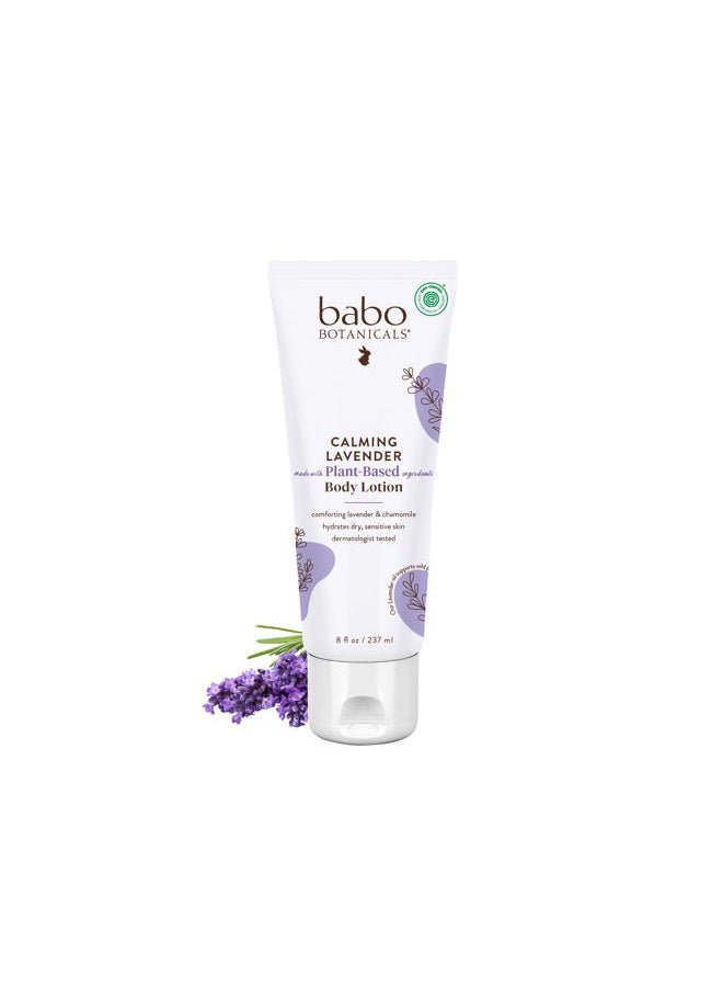 Babo Botanicals لوسيون مهدئ مع اللافندر الفرنسي وميادين عضوية، غير دهني، مضاد للحساسية، نباتي، للأطفال أو البشرة الحساسة - 8 أونصات - Image 1