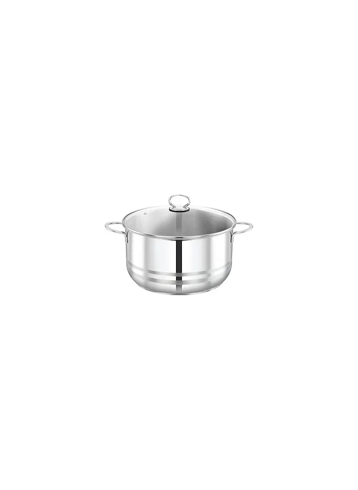 Prestige Prestige Stainless Steel 30 cm Casserole With Glass Lid, Induction Compatible Casserole