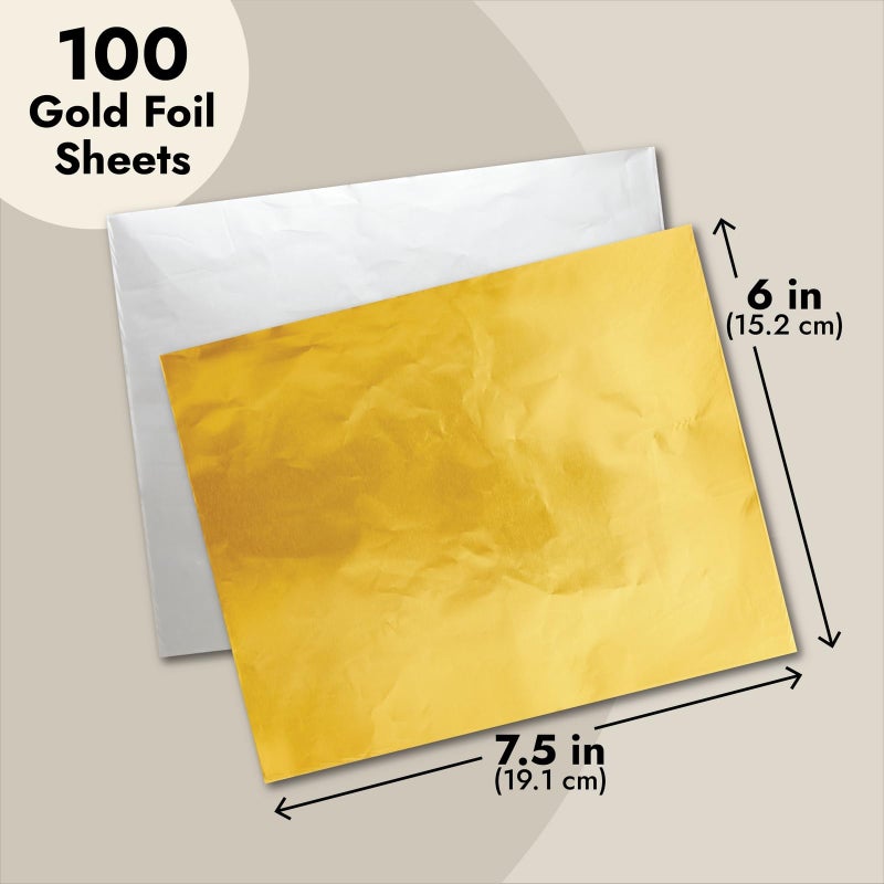 Juvale Gold Foil Sheets - Food-Safe Gold Aluminum Foil - Candy & Chocolate Bar Wrappers - 100 Pack, 6 x 7.5 in - Image 5