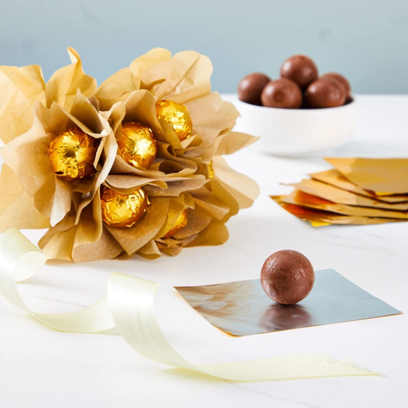 Juvale Gold Foil Sheets - Food-Safe Gold Aluminum Foil - Candy & Chocolate Bar Wrappers - 100 Pack, 6 x 7.5 in - Image 2