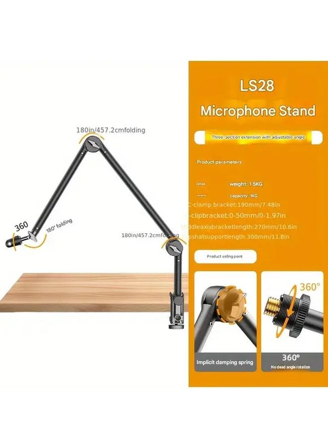 LS28 Bracket Universal Wireless Foldable Adjustable Microphone Stand For Live Broadcast - Image 1