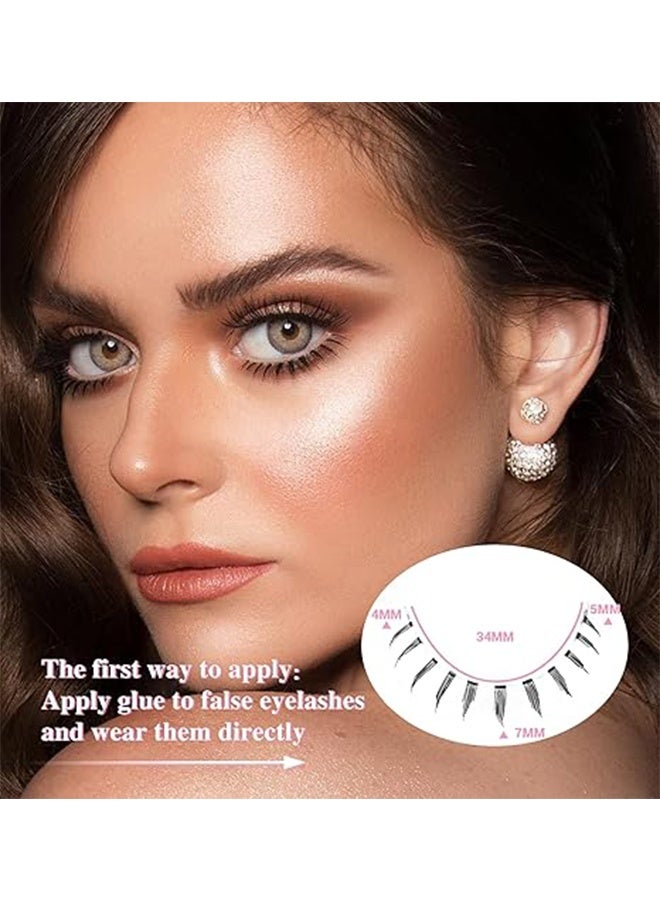 False Eyelashes Bottom Lashes Wispy Natural Mink Lashes Clear Band DIY Lashes Reusable Soft Handmade Lashes Pack - Image 2