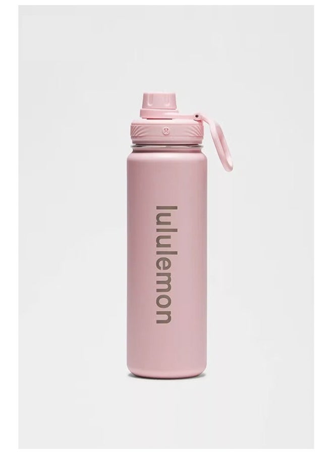 لولوليمون lululemon الفولاذ المقاوم للصدأ الرياضة فراغ زجاجة المياه، مناسبة لتعبئة المياه، الشاي المثلج، الشاي الساخن، إلخ. السعة هي 710 مل. - Image 1