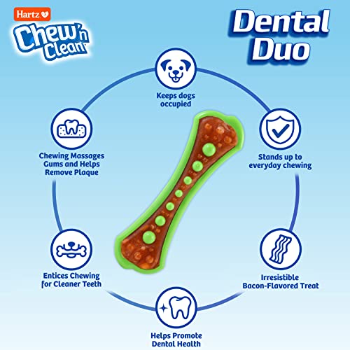 Hartz Chew 'n Clean Dental Duo Dog Treat & Chew Toy, Color Varies, Large, 3 Pack - Image 2