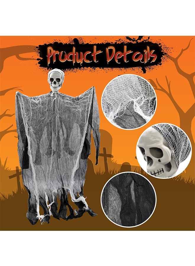 JCB CHIC Halloween Hanging Ghost Decorations, Grim Reapers for Indoor/Outdoor Decor, Haunted House Prop, Spooky Skeleton Decorations, Spooky Skeleton Decorations - Image 5