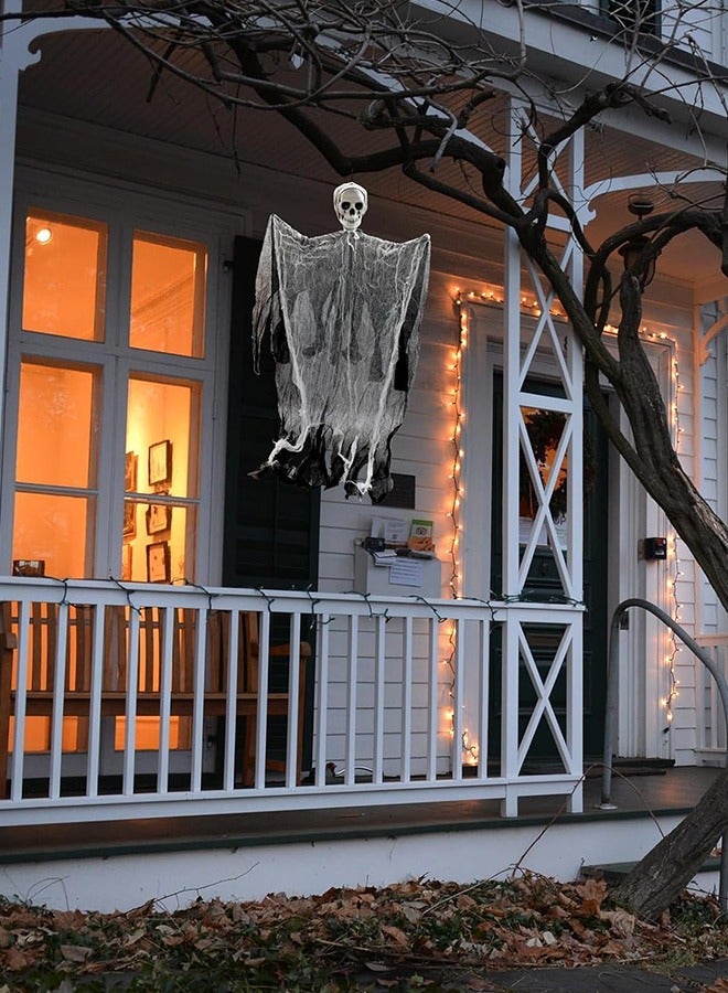 JCB CHIC Halloween Hanging Ghost Decorations, Grim Reapers for Indoor/Outdoor Decor, Haunted House Prop, Spooky Skeleton Decorations, Spooky Skeleton Decorations - Image 4