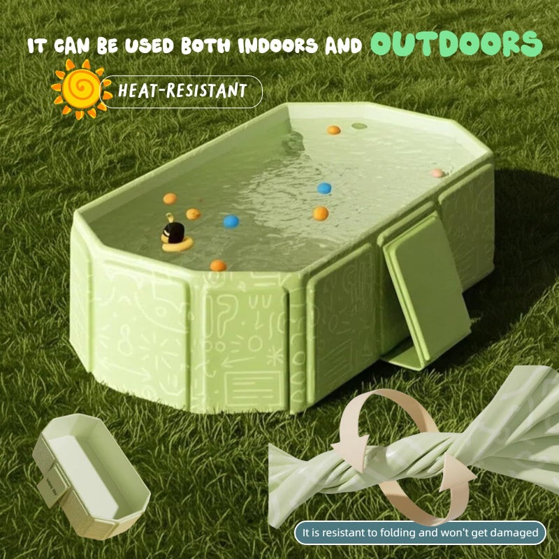 Augonla Collapsible Bathing Basin 29.5Ã—17.7Ã—9.8 in, Foldable Portable Tub with Drain Plug, Compact Storage Basin for Toddlers and Pets, Suitable for Outdoor, Travel or Balcony Use - Image 2