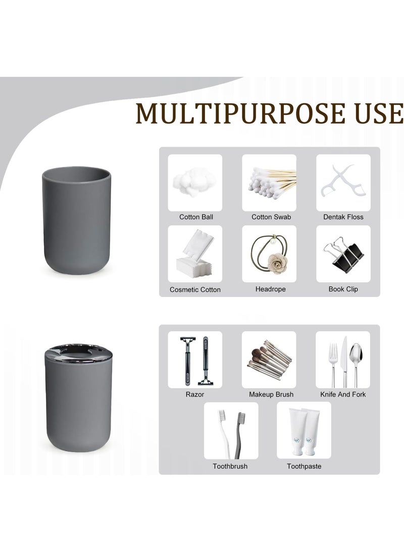 NANAO مجموعة ملحقات الحمام 6 قطع تشمل موزع الصابون، حامل فرشاة الأسنان، كوب فرشاة الأسنان، طبق الصابون لتزيين السطح وهدية تدفئة منزل، أسود، كبير - Image 5