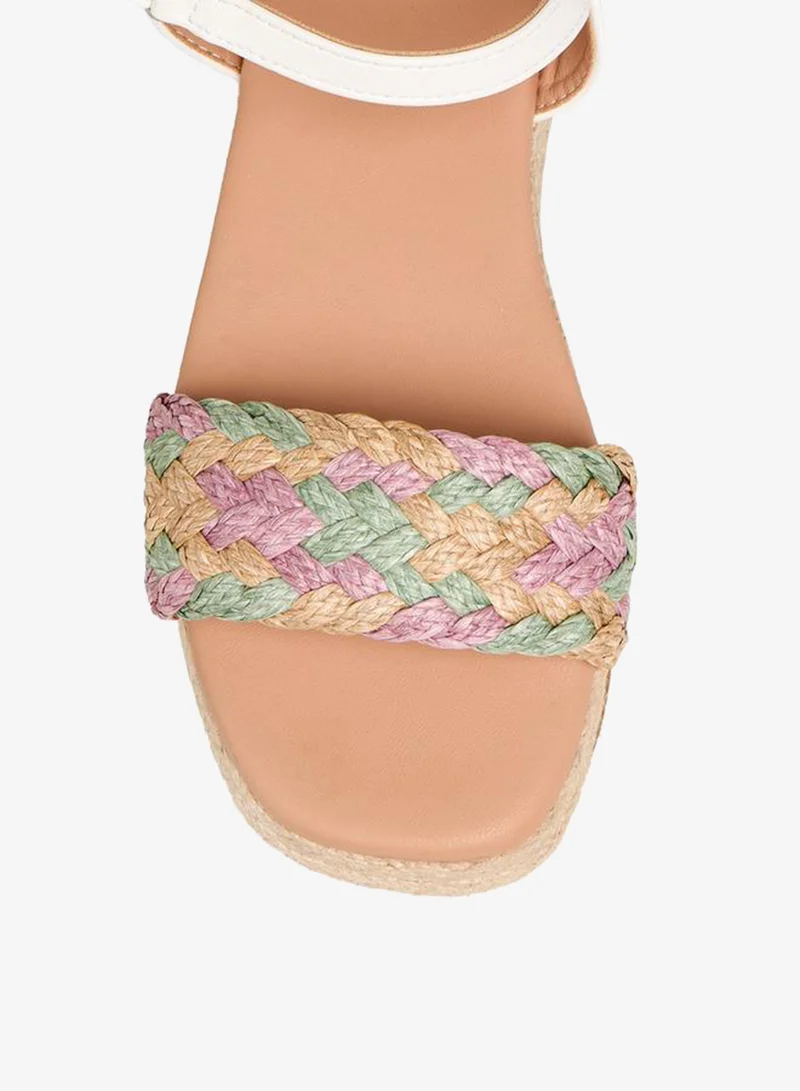 Little Missy WHITE Girls Hook and Loop Strap Sandals for Women | Best Price UAE