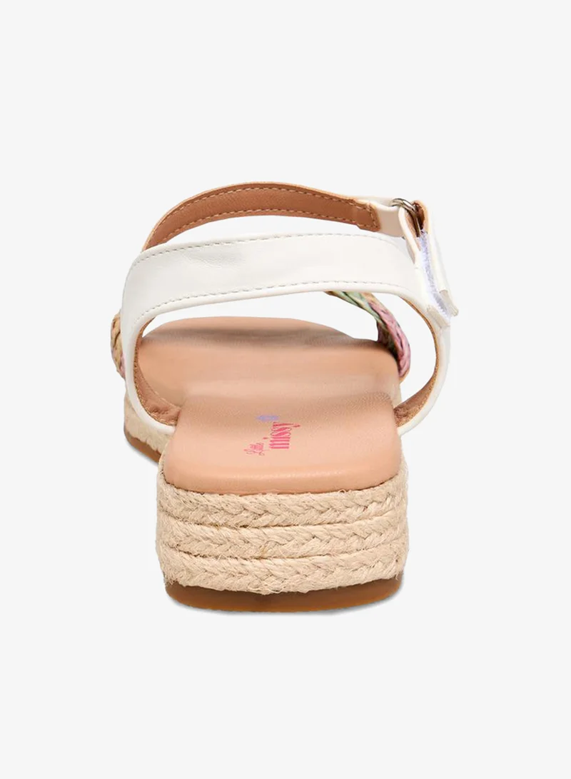 Little Missy WHITE Girls Hook and Loop Strap Sandals for Women | Best Price UAE
