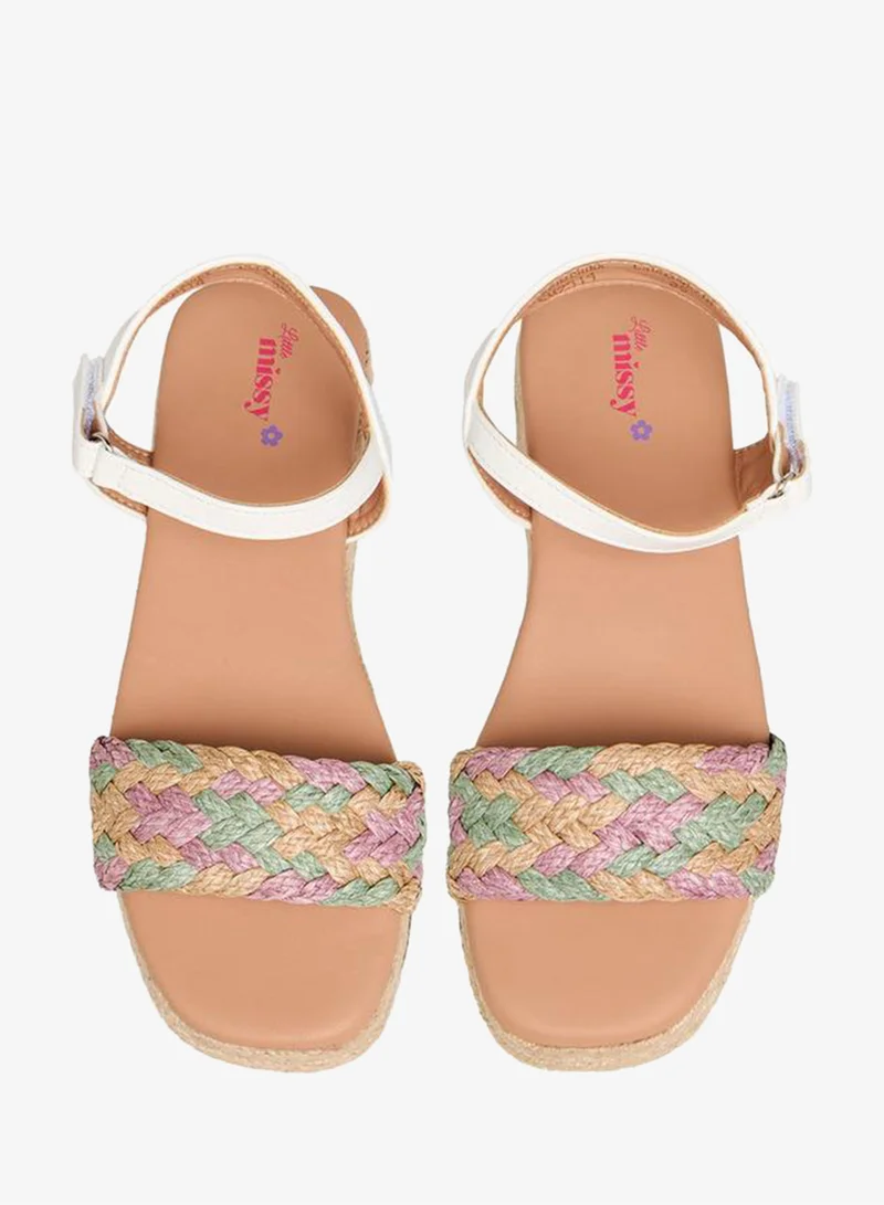 ليتل ميسي Girls Hook and Loop Strap Sandals