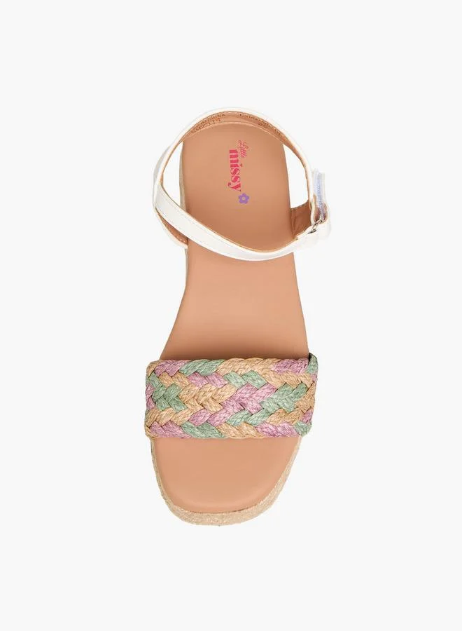 ليتل ميسي Girls Hook and Loop Strap Sandals