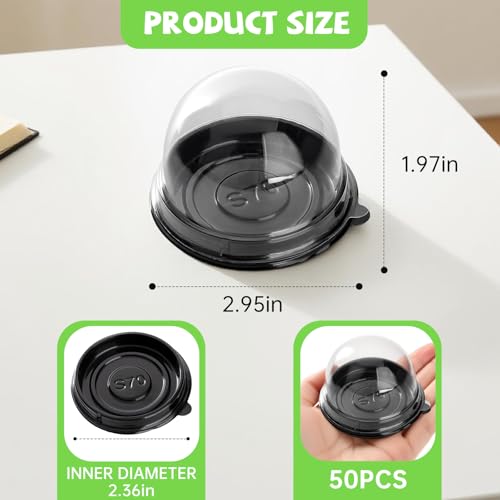 Dukrouk 50 Pack Desk Pet ContainersIndividual Desk Pet Domes For HabitatPlastic with LidsDustproof and WaterproofBlack - Image 3